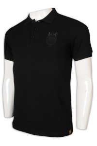 P1213 Japanese Polo shirt manufacturer with black 3-button lapel shirt bottom embroidered seal